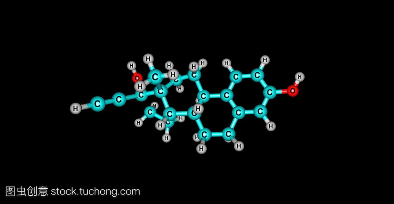 乙炔雌二醇分子上黑色孤立
