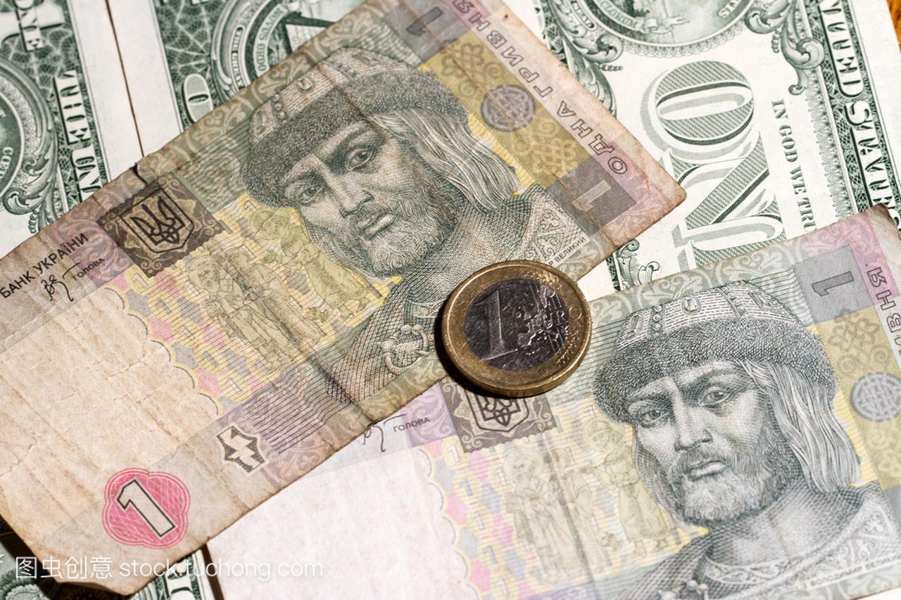 美国美元和乌克兰格里夫纳