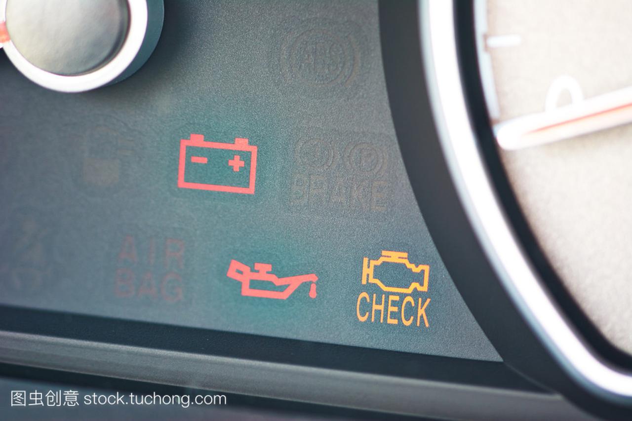 出现故障或检查发动机汽车标志,仪表板图标