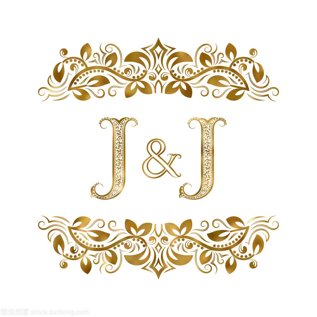 J 和 J 老式英文缩写标志符号。这些信件被包围