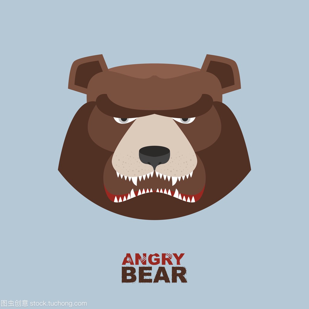 愤怒的熊头的吉祥物。熊头标志为曲棍球俱乐部