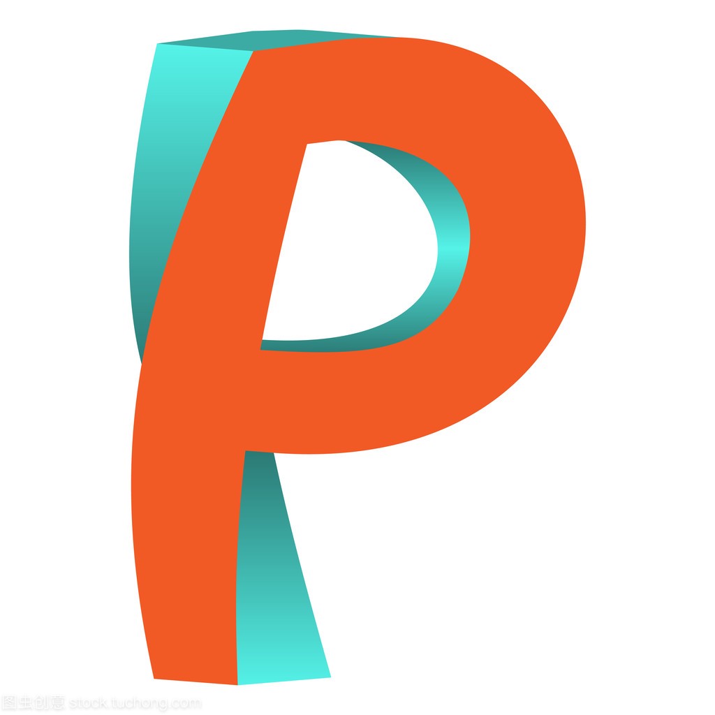 扭曲字母 P 标志图标设计模板元素