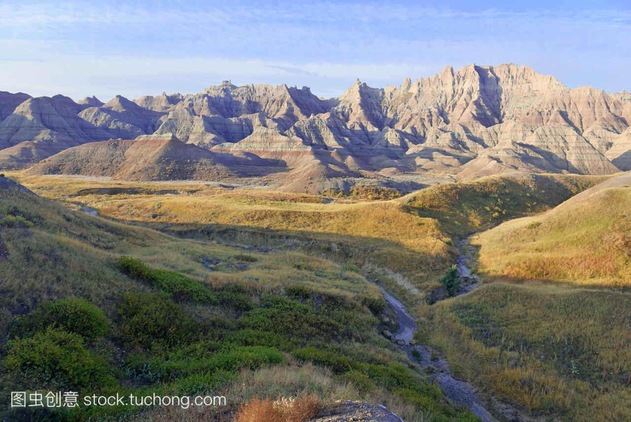 Badlands landscape, formed by deposition and