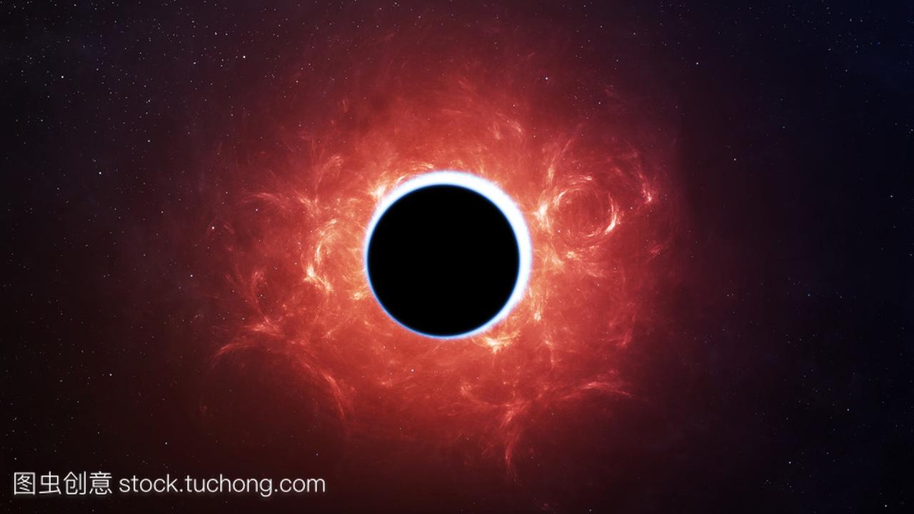 抽象的科学背景-日全食,黑洞。这幅图像由美国