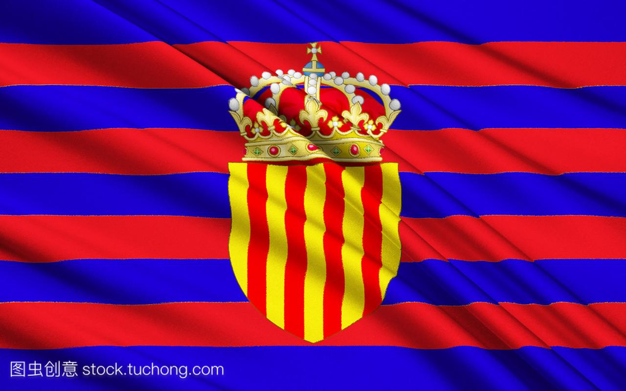 国旗 Senyera-模式是当今在国旗的四个西班牙