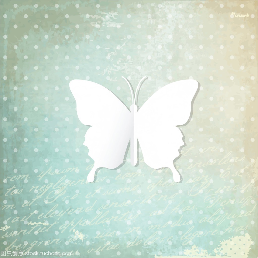 在历史背景上的白色纸蝴蝶
