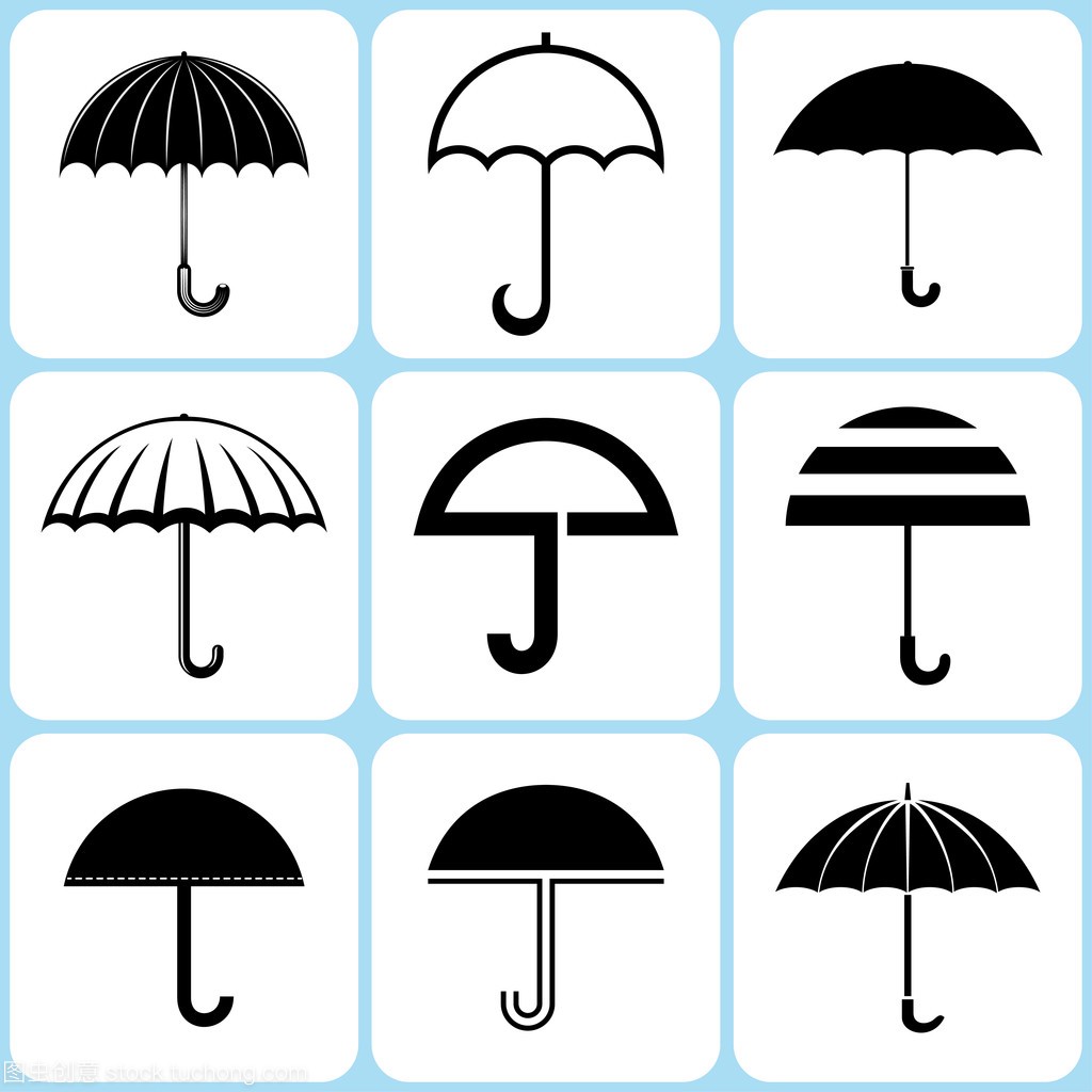 伞的图标集