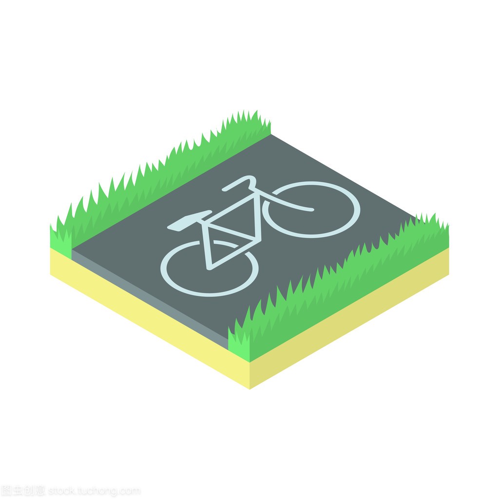 自行车停车场图标,卡通风格