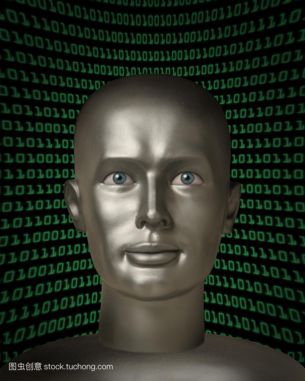 机器人与人类眼睛的二进制代码的字段在 andr
