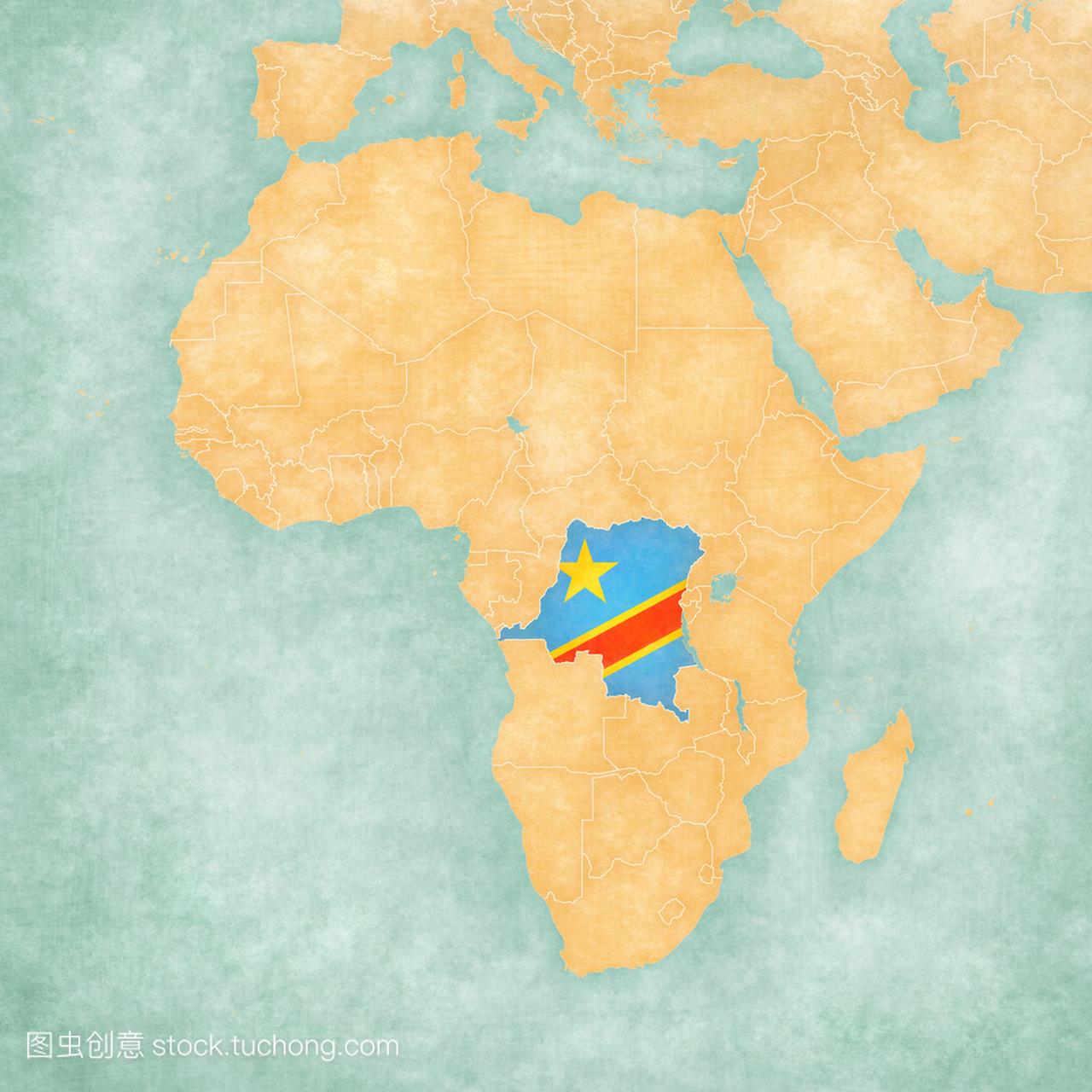 匹配的非洲-刚果民主主义共和国电子地图