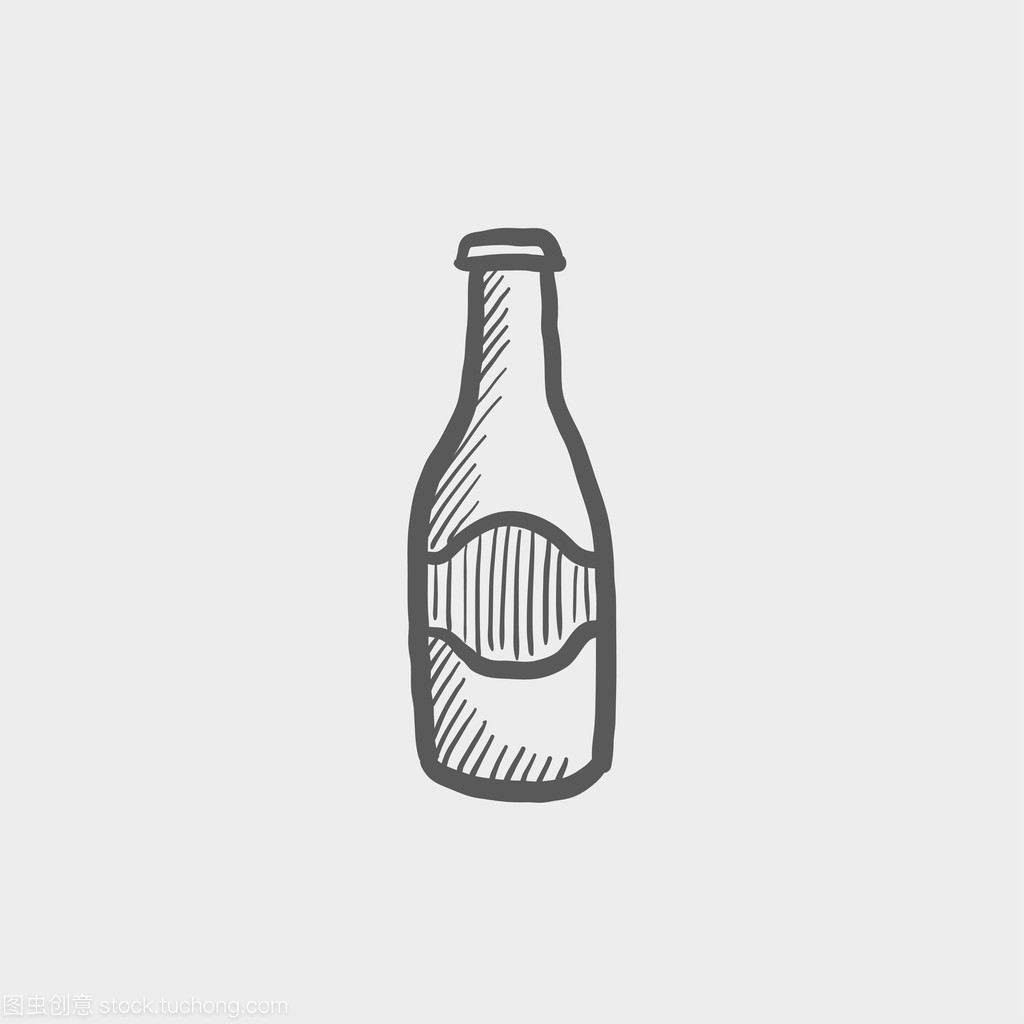 淡啤酒瓶素描图标