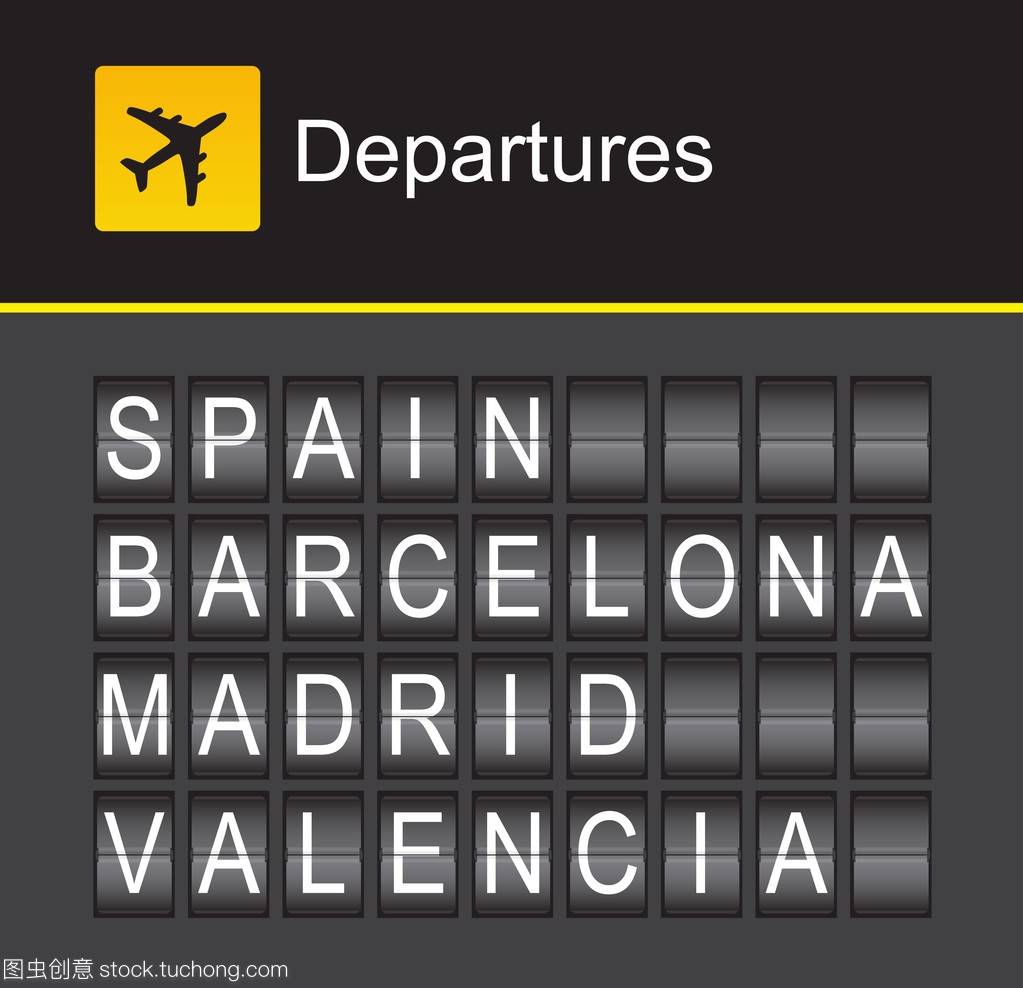 西班牙翻转字母表机场离境,西班牙,巴塞罗那,马
