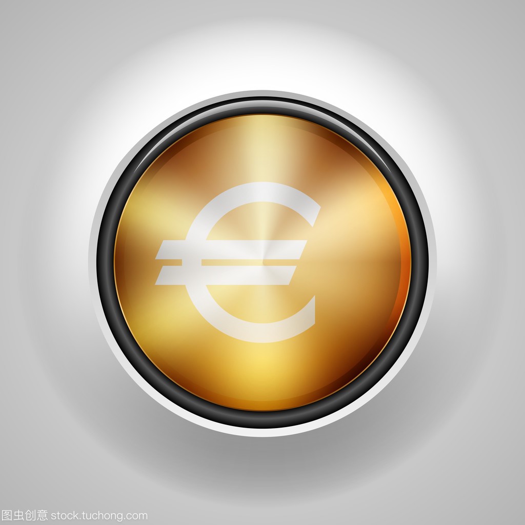 欧元按钮标志图标