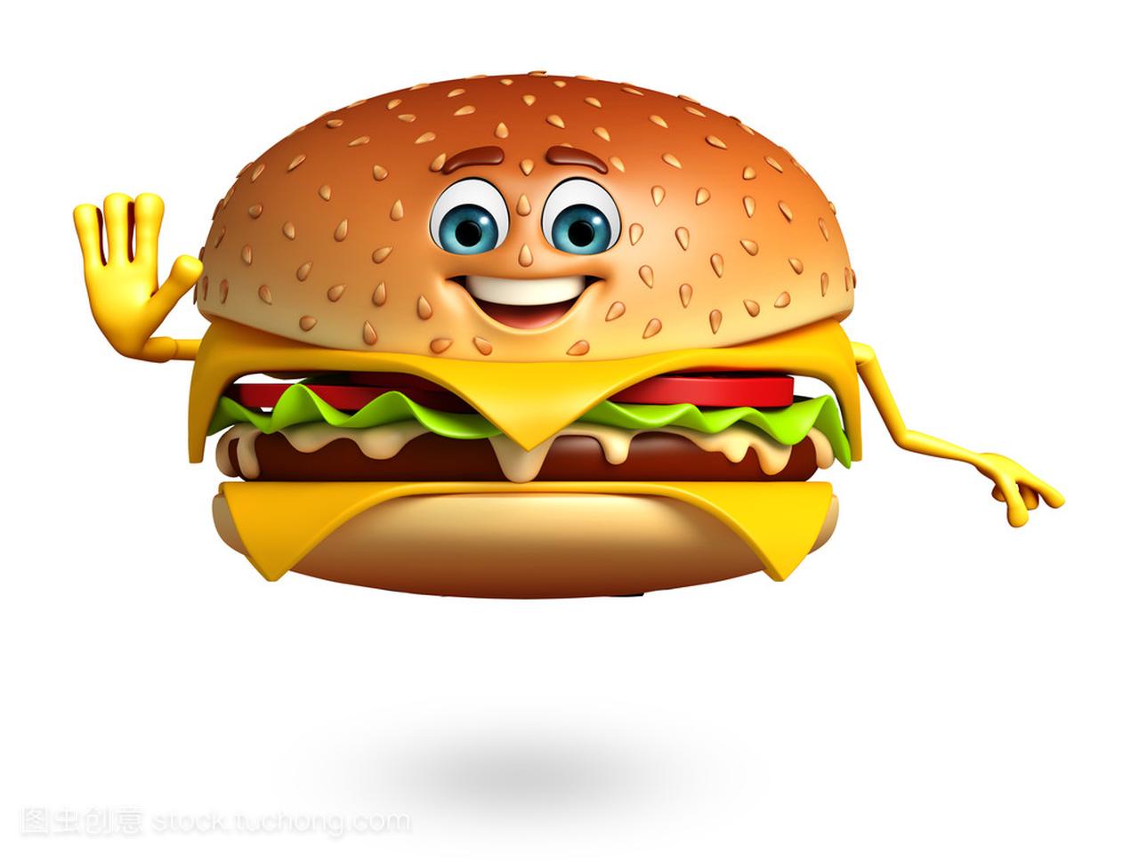 Cartoon character of  burger