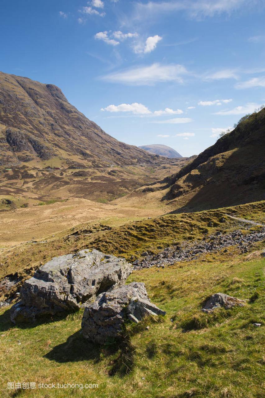 格伦科谷英国苏格兰著名的苏格兰格伦山在苏格