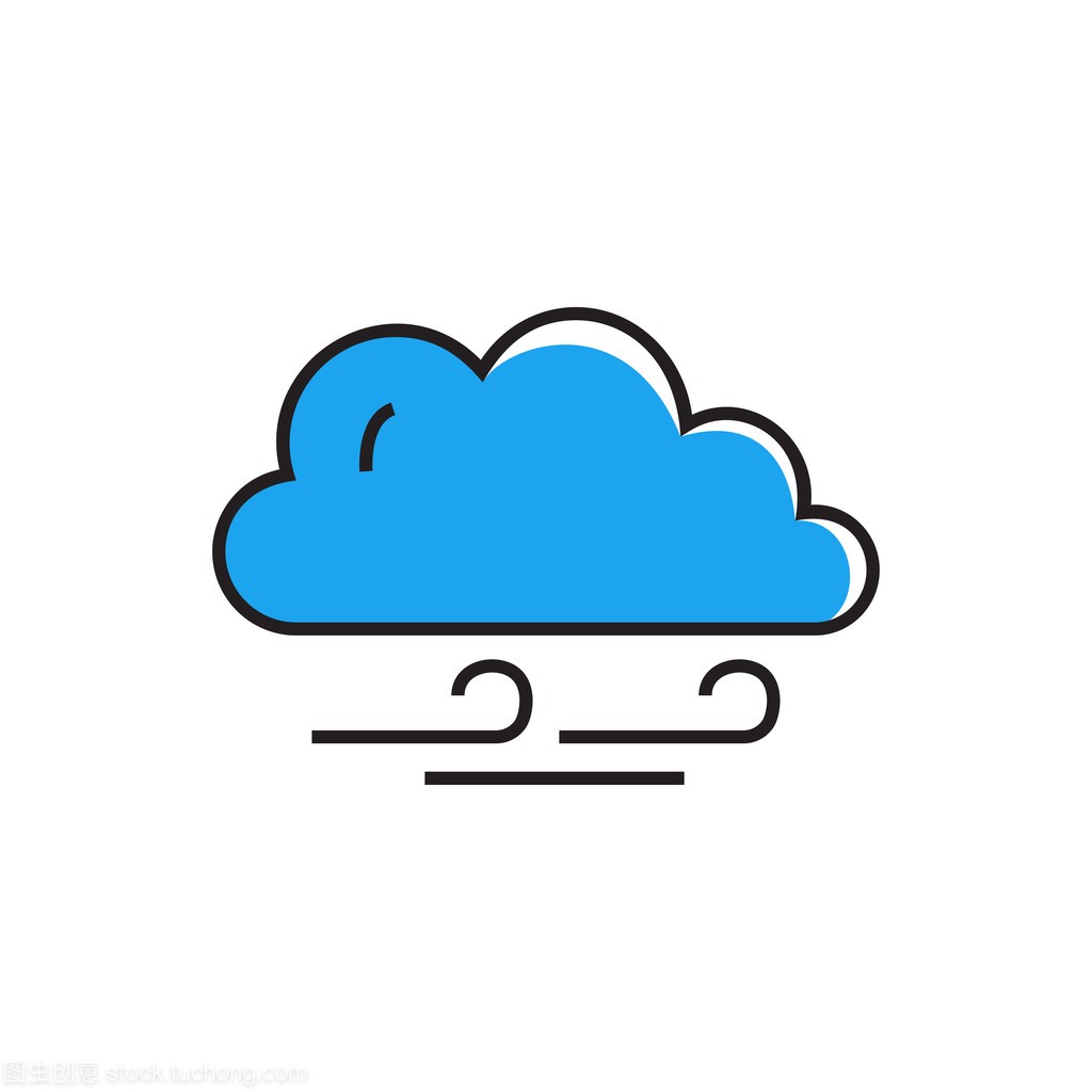 Cloudy and Windy Weather Icon