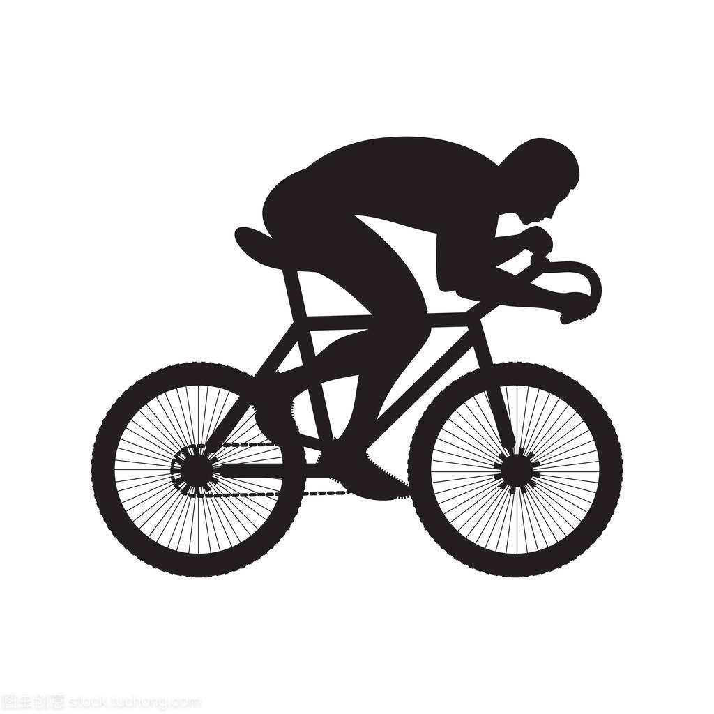 素描骑自行车的人骑着自行车上白色背景艺术创