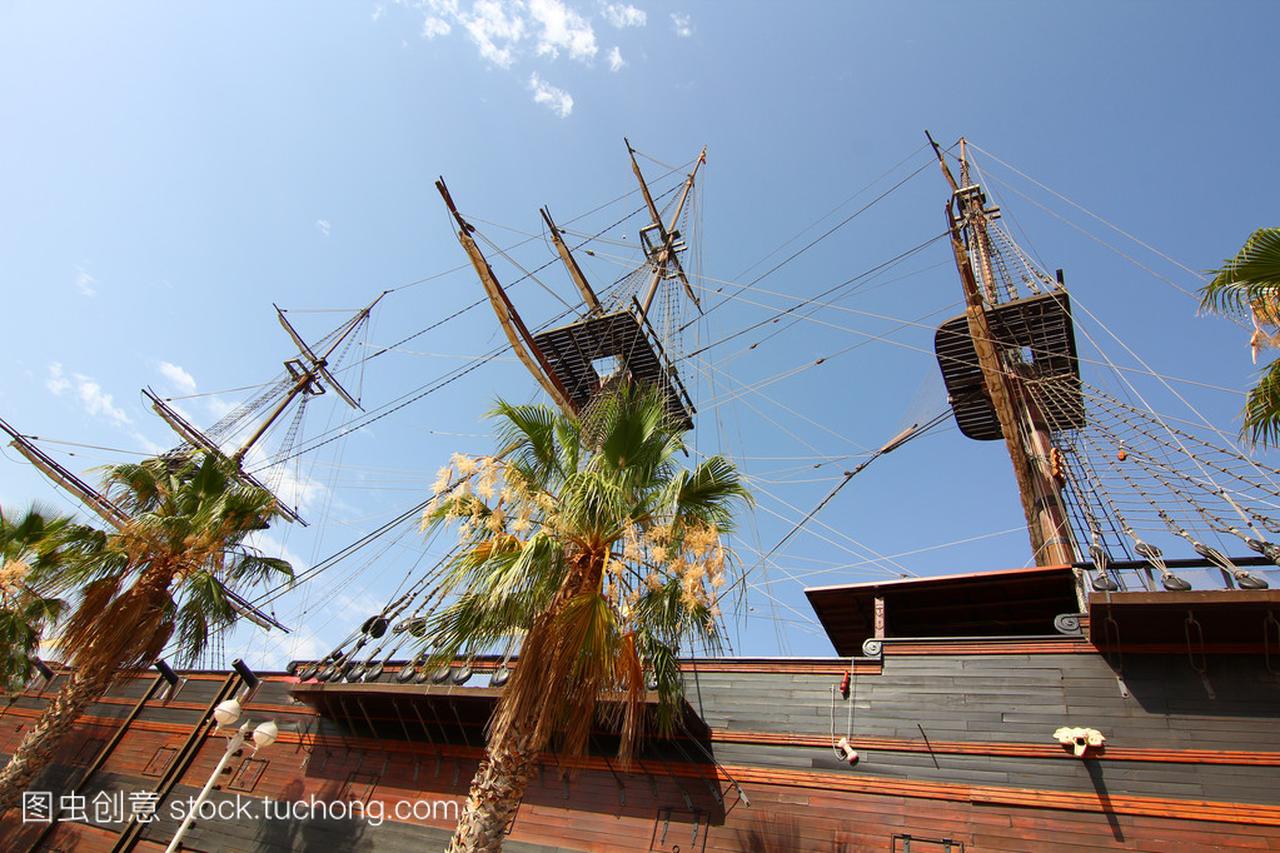 历史和著名的西班牙大帆船 santisima 特立尼达