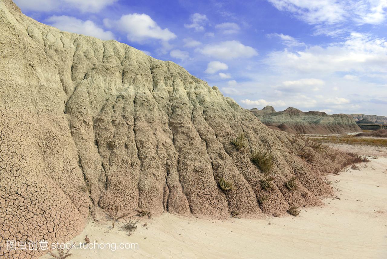 Badlands landscape, formed by deposition and