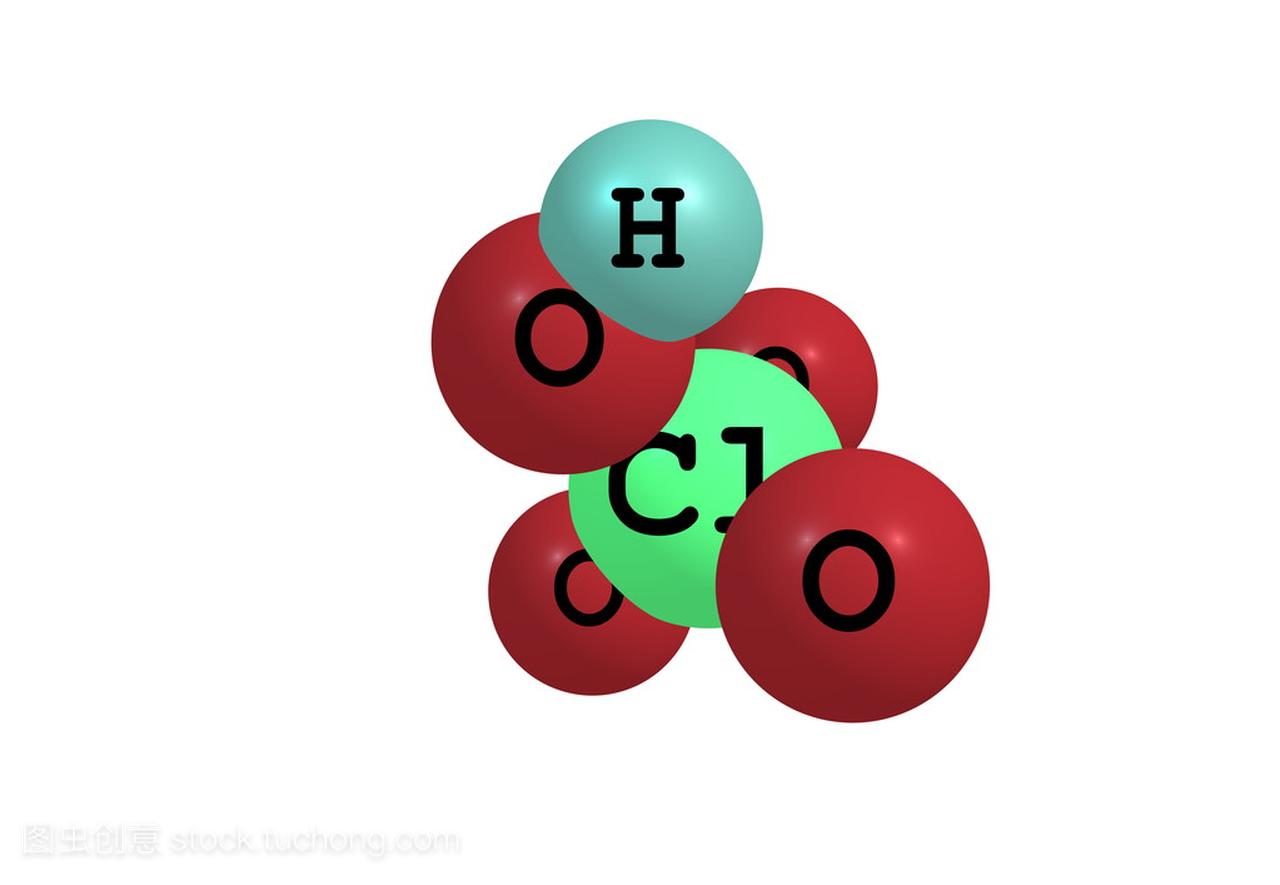 高氯酸分子结构上白色孤立