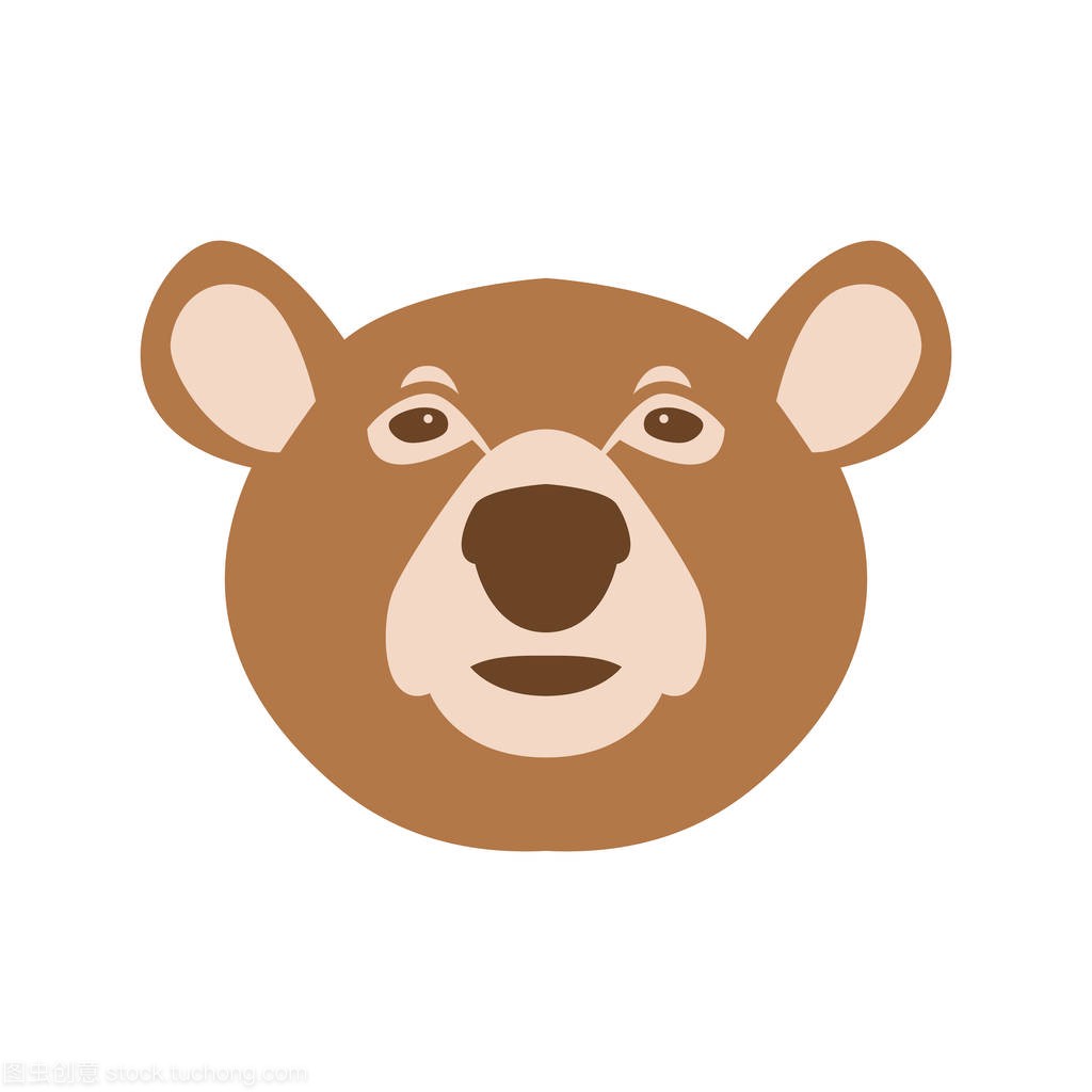 Bear head face  cartoon  vector illustration