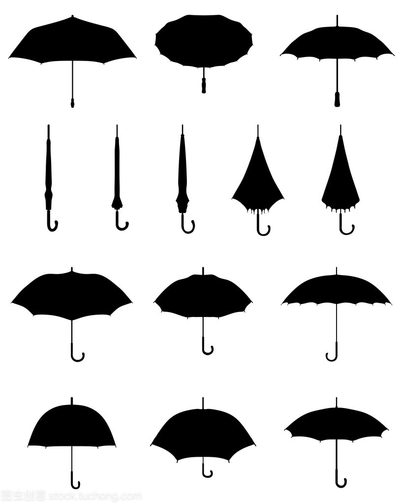 遮阳伞的剪影