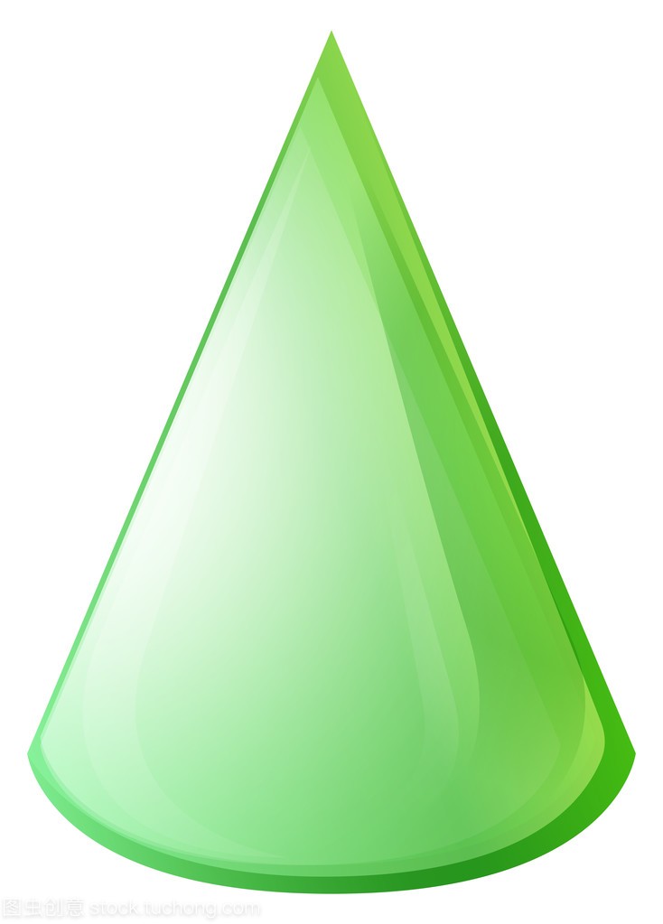 Green color cone shape