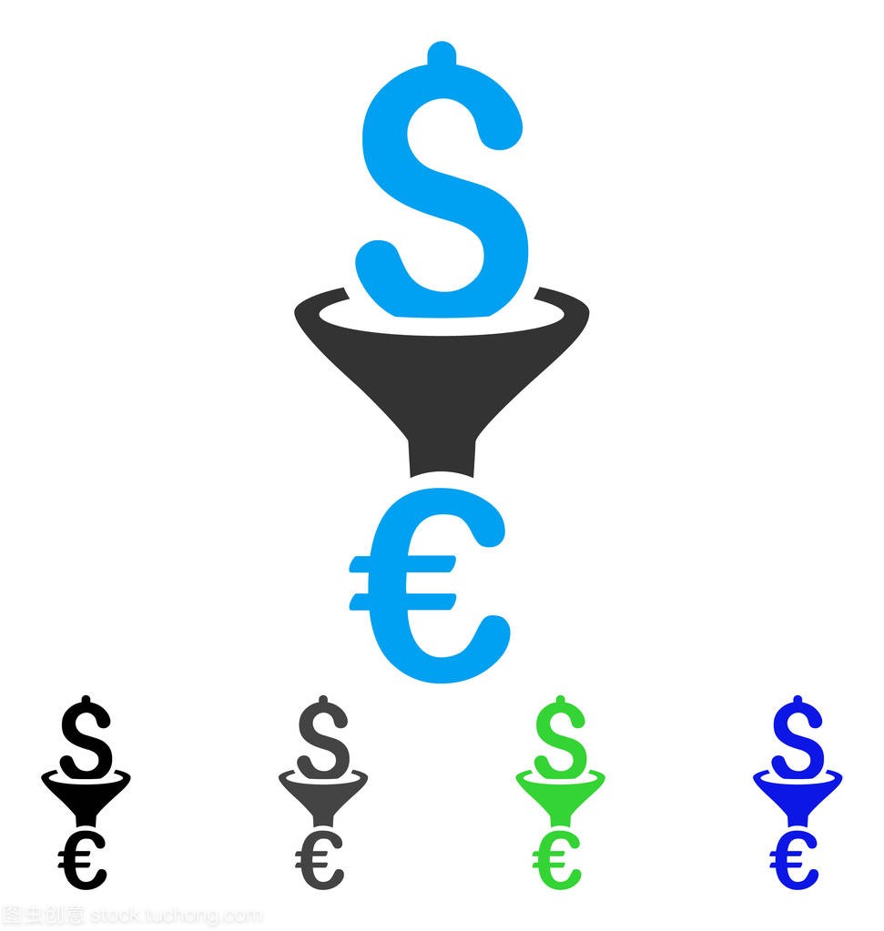 美元欧元转换筛选器平面图标