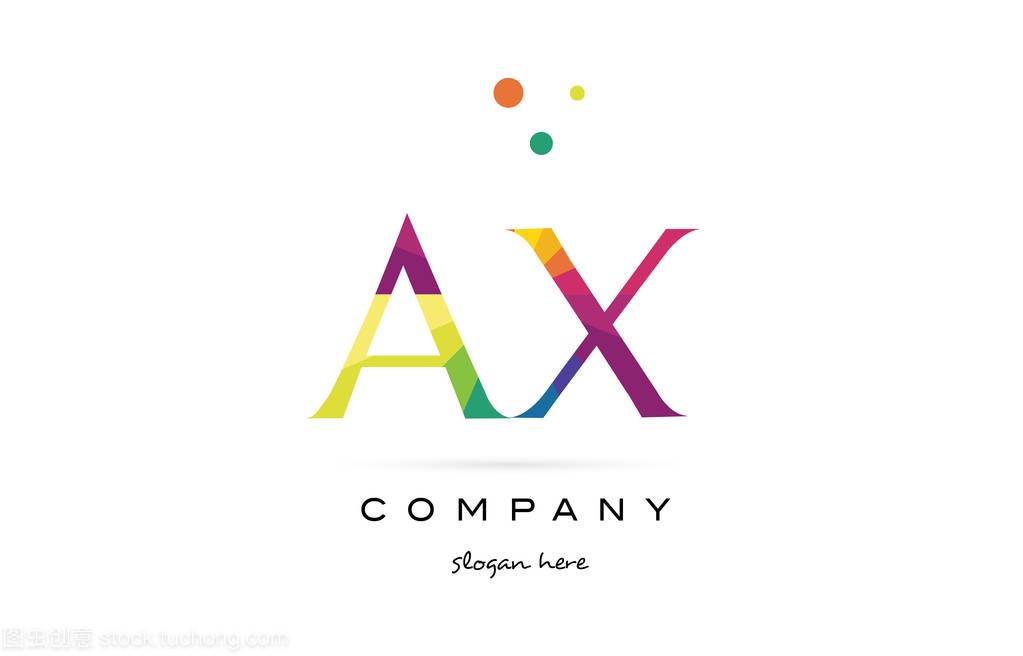 Ax a x creative rainbow colors alphabet letter lo
