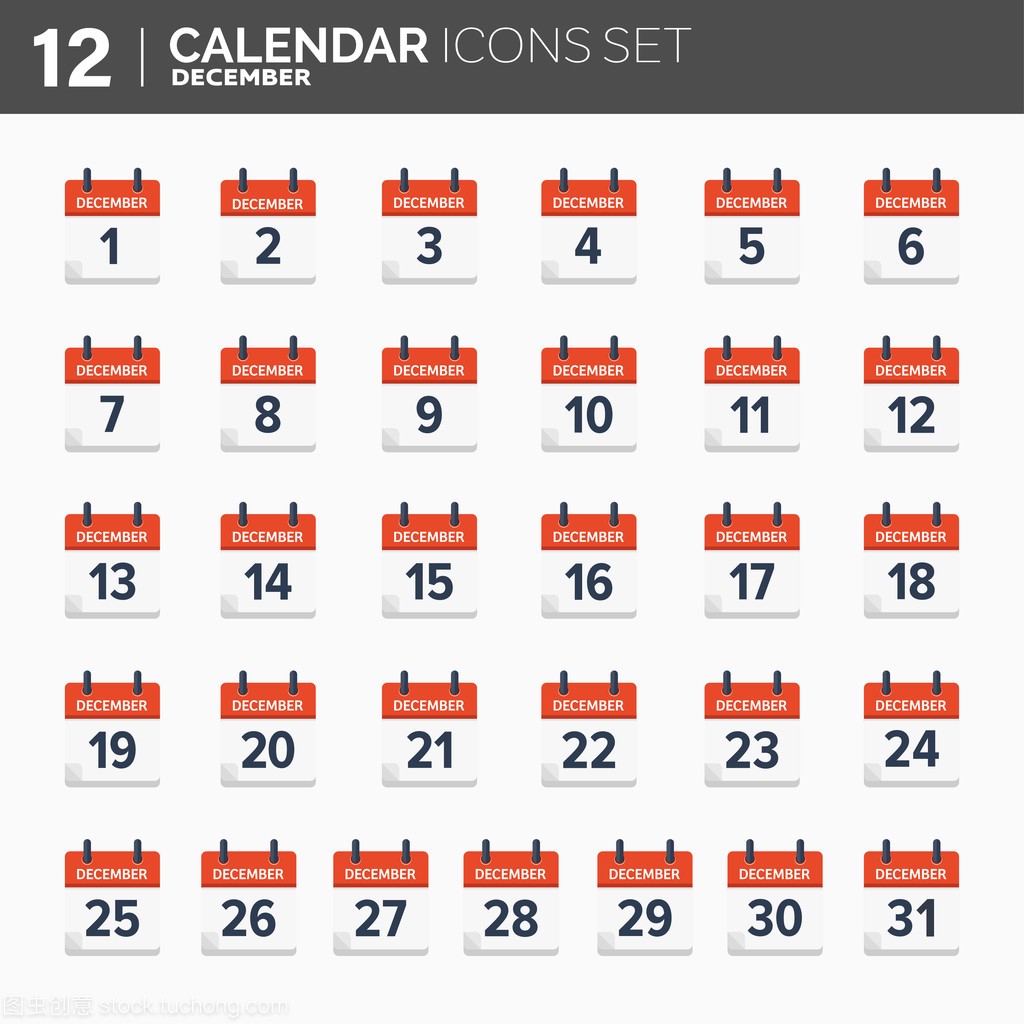 Vector illustration. Calendar icons set. Date and