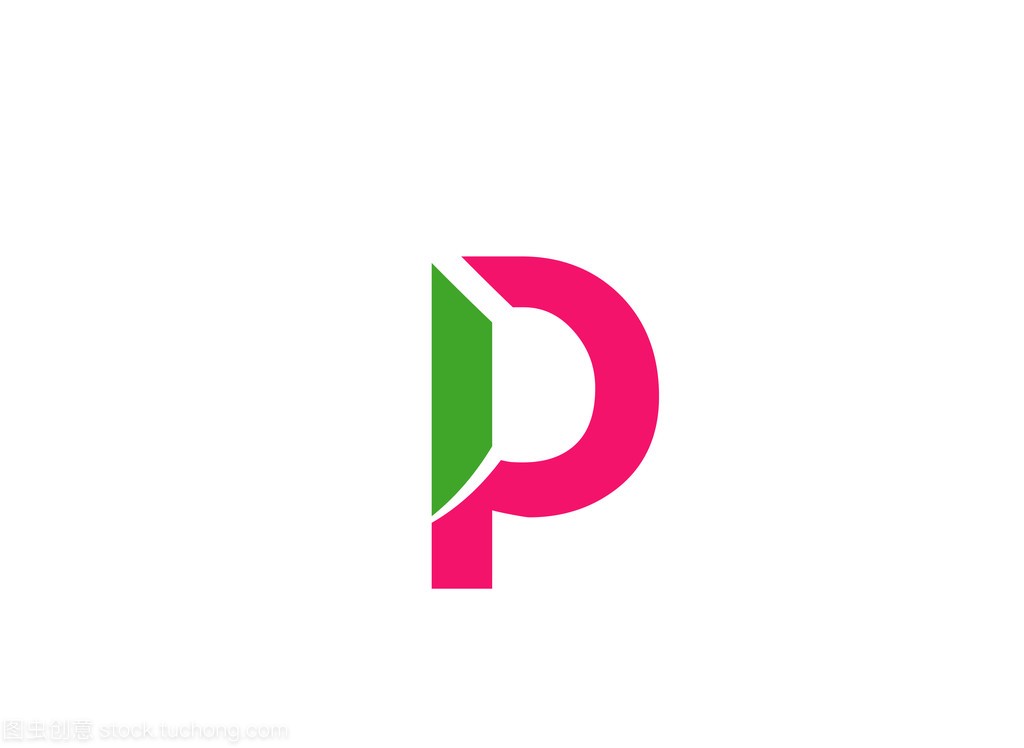 字母 P 标志图标模板元素