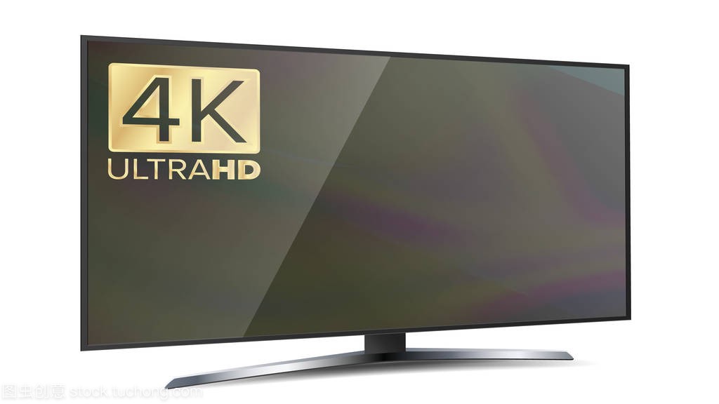 4 k 屏幕分辨率智能电视.超高清显示器上白色图