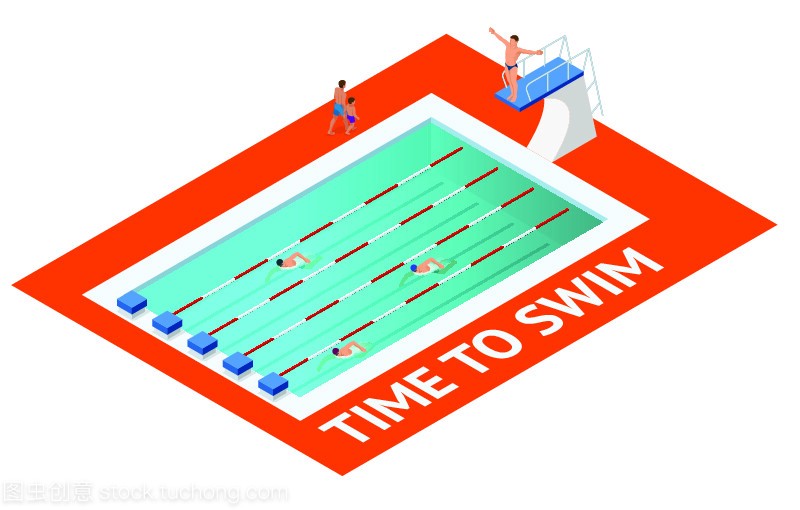 等距人潜入水中去游泳池,跳水运动员。女子游