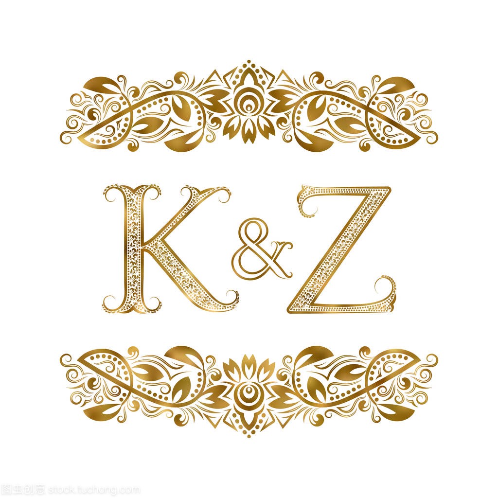 K 和 Z 老式英文缩写标志符号。这些信件被包围