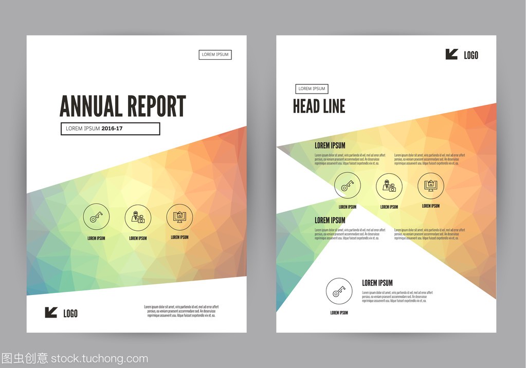 年度报告单张宣传册传单模板 A4 尺寸设计