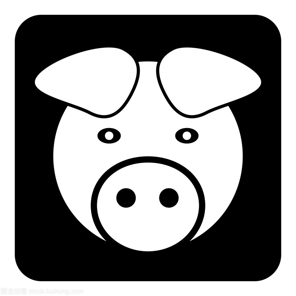 猪的符号按钮