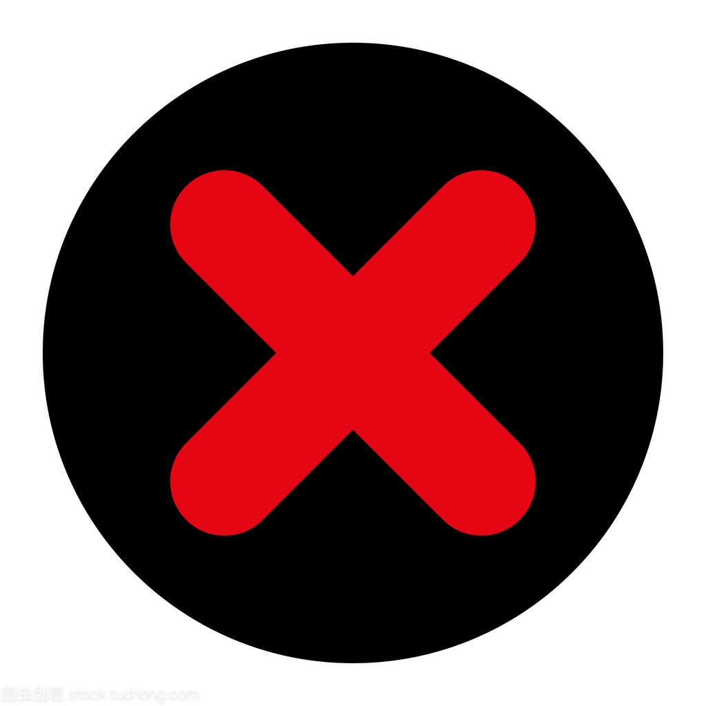 Cancel flat intensive red and black colors round button