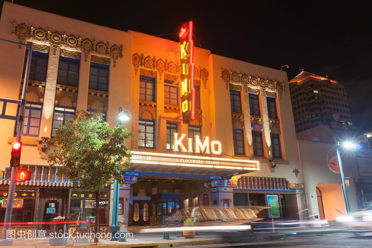 霓虹灯招牌奇摩剧院,美国新墨西哥州阿尔伯克