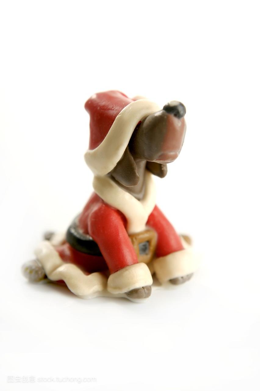 橡皮泥手工制作狗,圣诞老人圣诞礼服