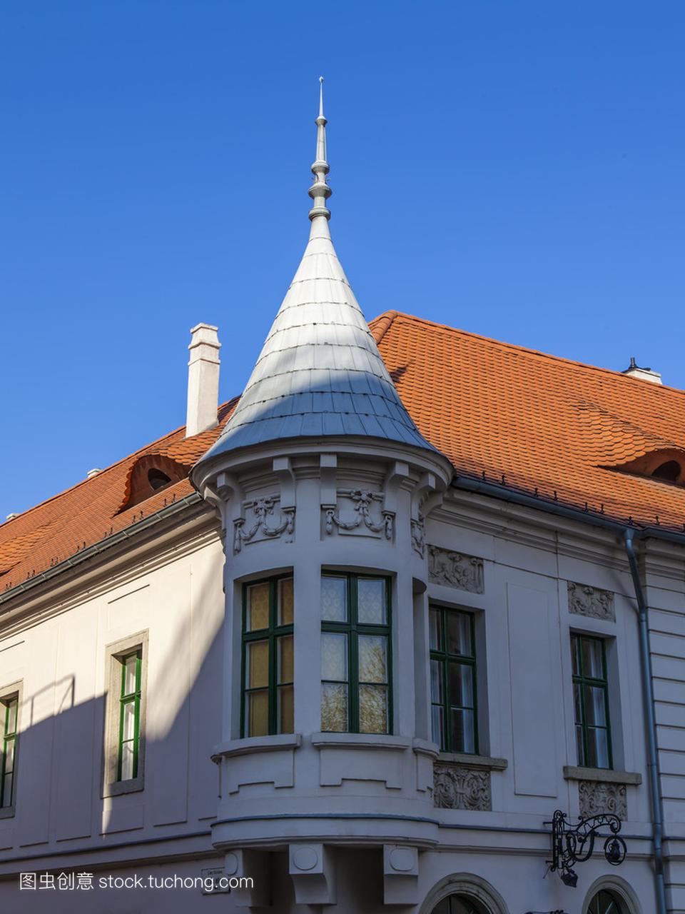 在匈牙利首都布达佩斯。典型的房子在这座历史