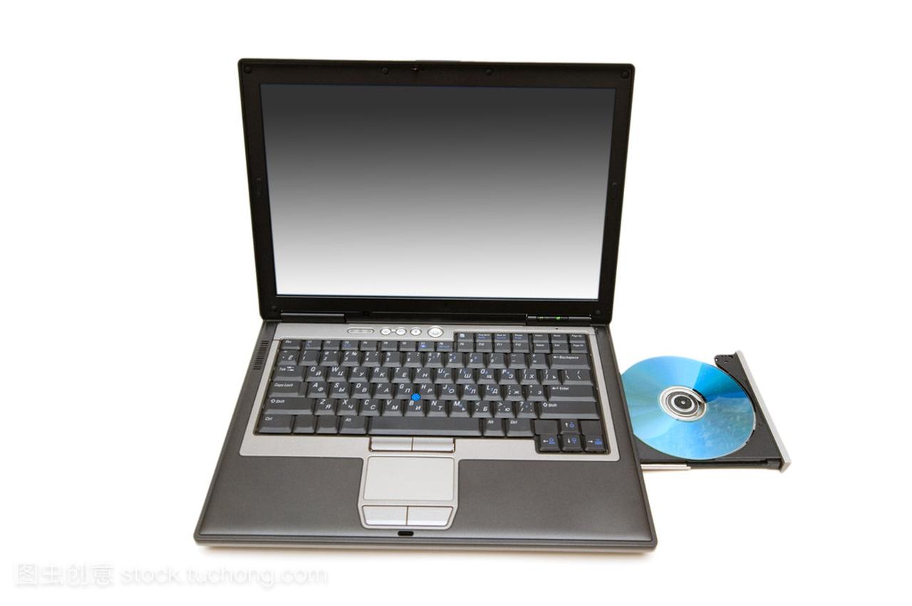 笔记本电脑和孤立的 cd 驱动器