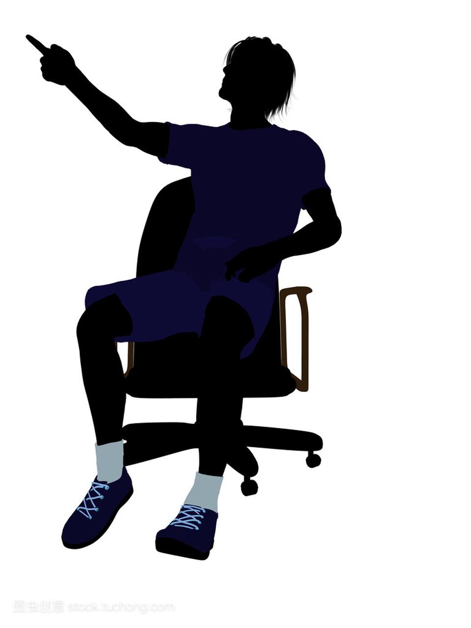 坐在椅子上 illustrati 的男子网球运动员