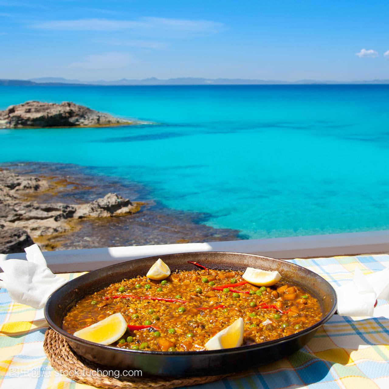 西班牙海鲜饭地中海稻米食品在巴利阿里群岛