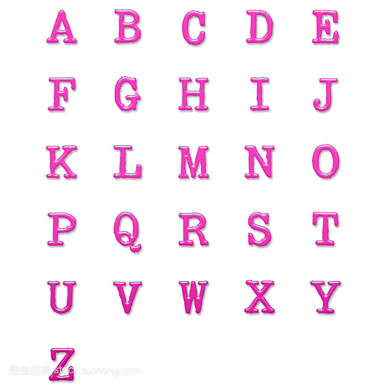 粉红光泽类型大写字母表