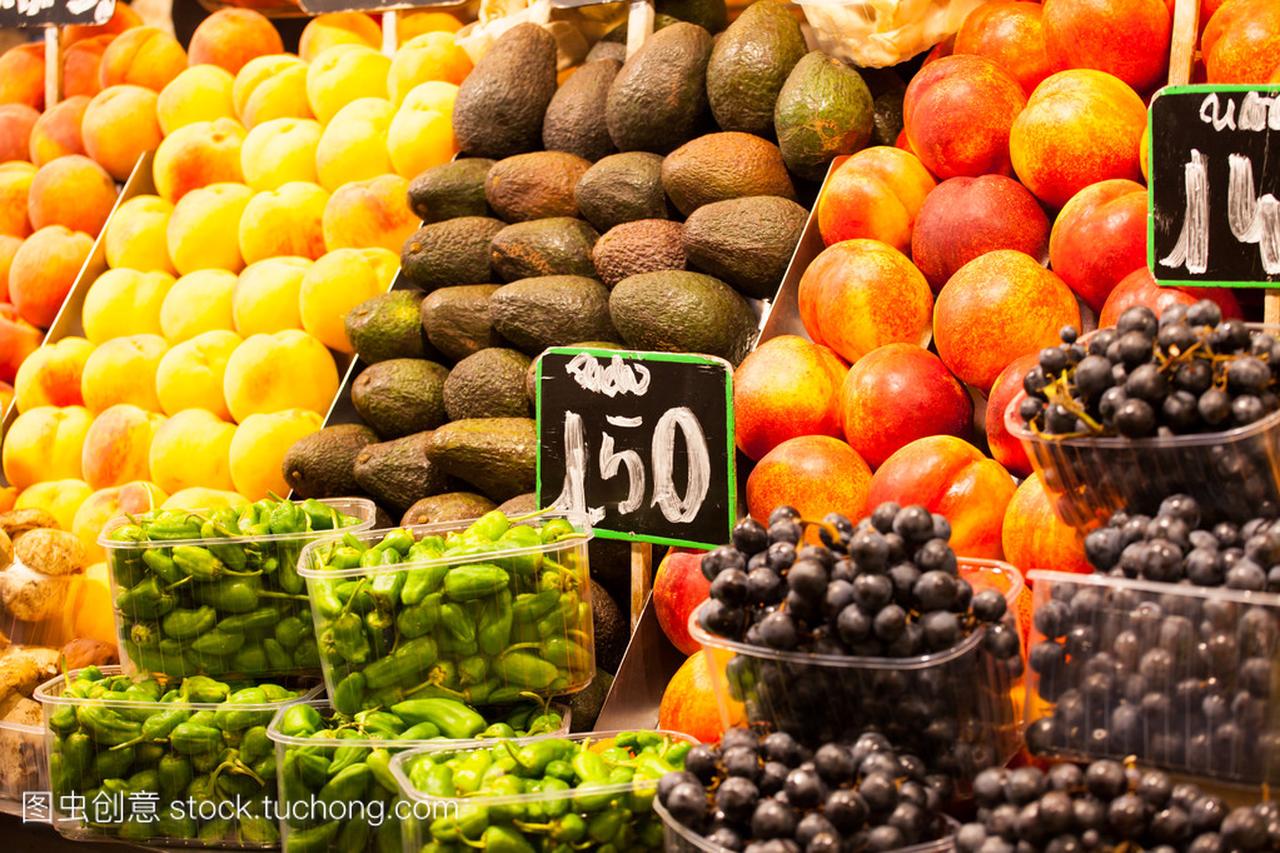在美梦,巴塞罗那著名市场水果市场