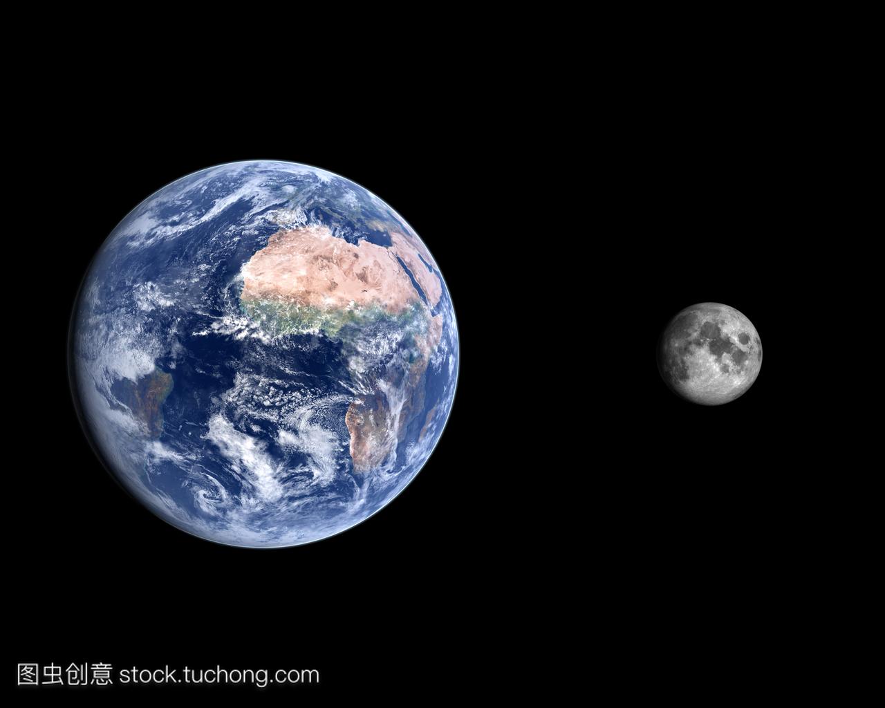 行星地球和我们的月亮