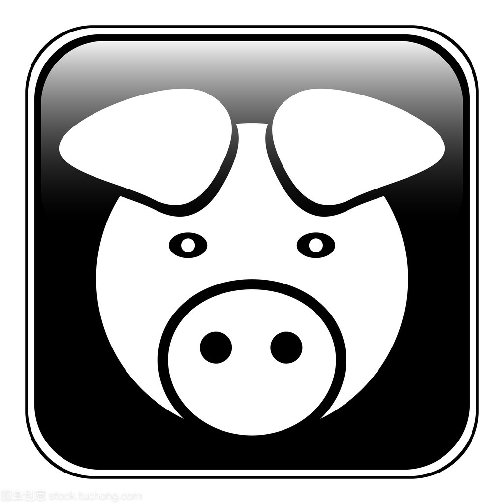 猪的符号按钮