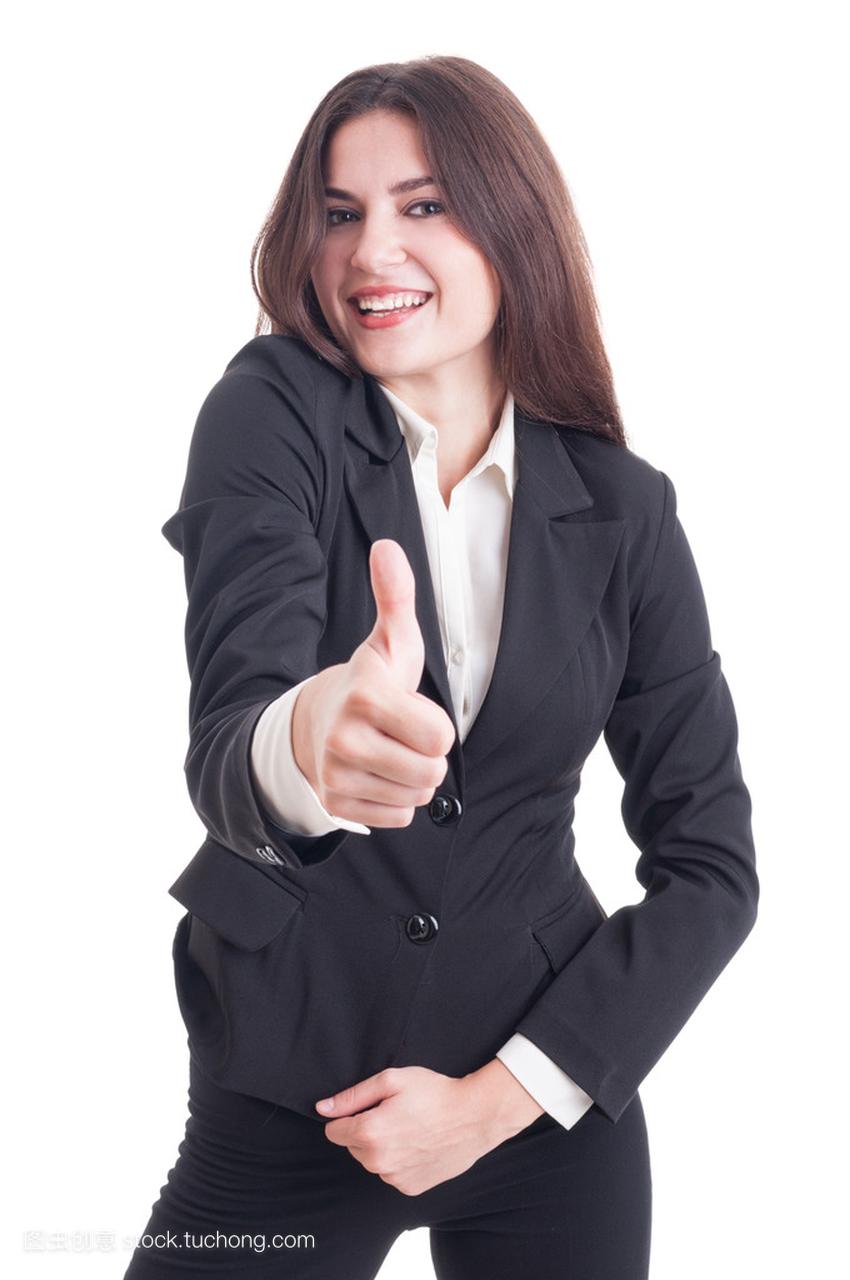 business woman showing like gesture