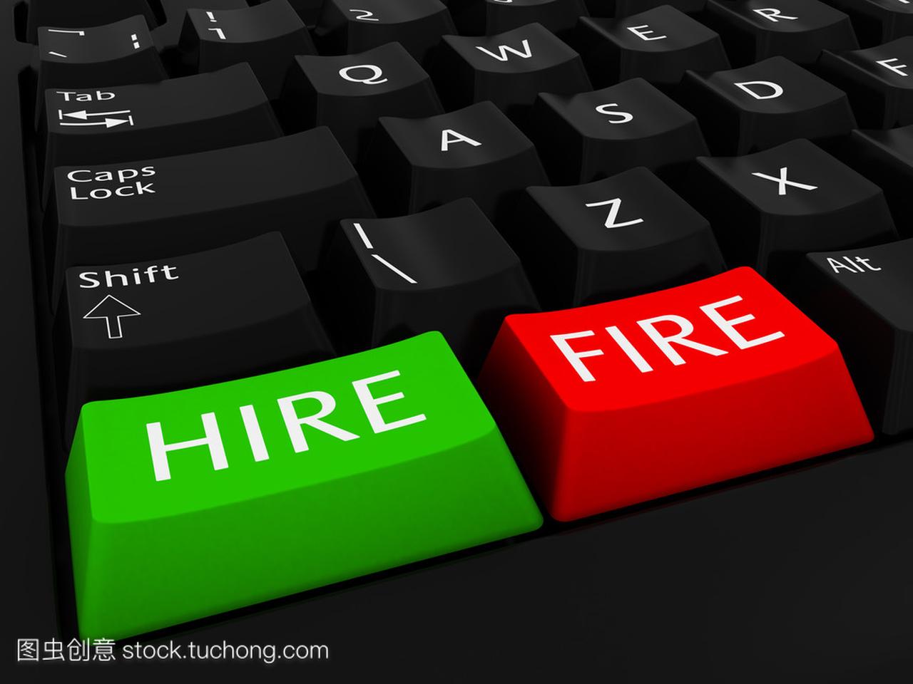 HIRE and FIRE Computer Keys Background