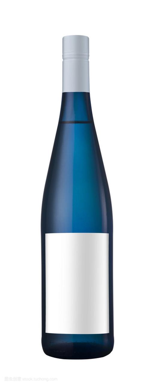 蓝瓶的葡萄酒带有空白标签